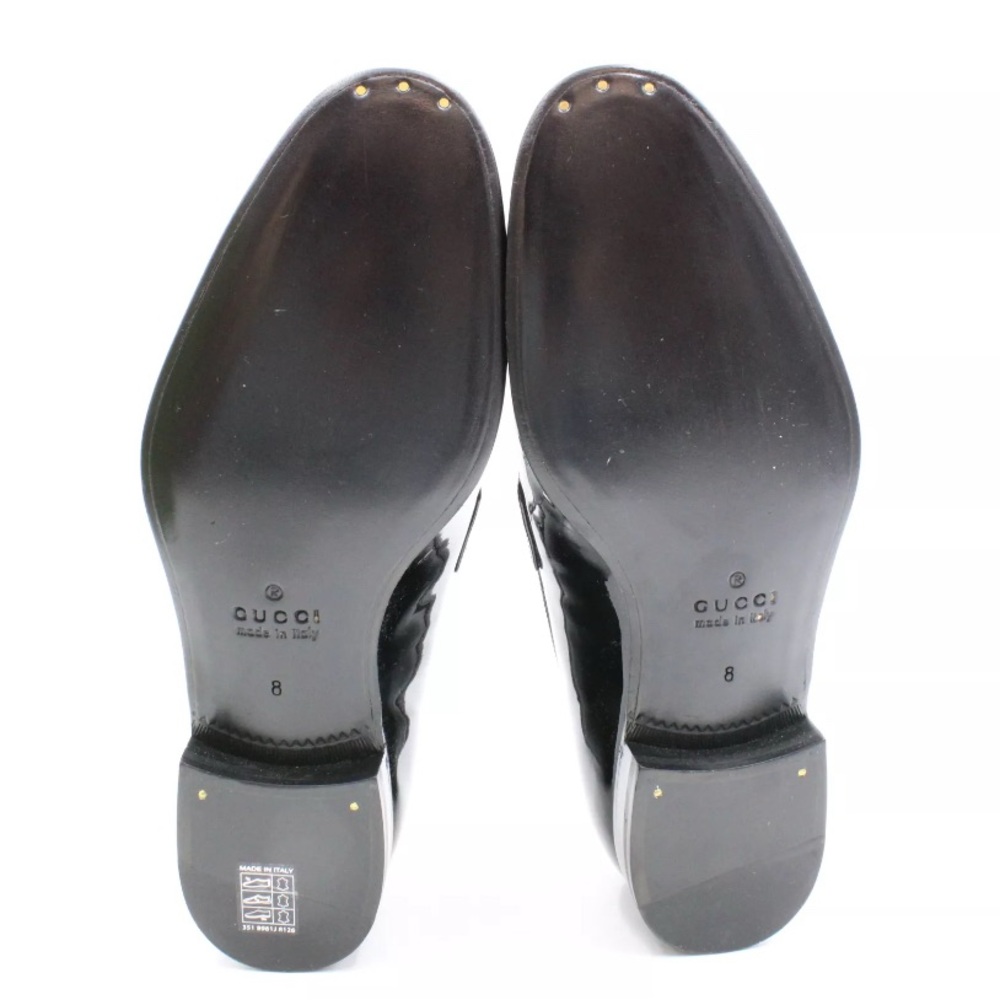 NIB [Gucci] Authenticated Black Patent Leather Loafers w Tonal Horsebit Mens 8 - Picture 10 of 17